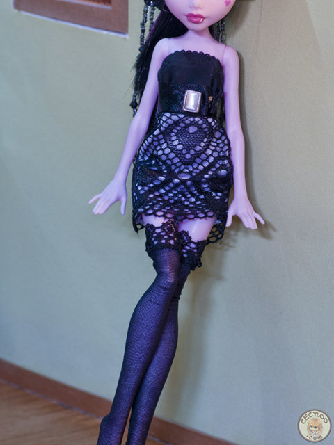 Miniatures : Clothing - Black lace dress and matching underwear