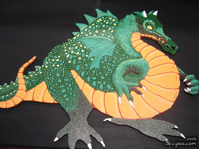 Painted wood : Dragon