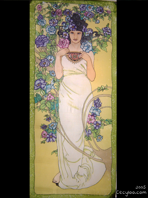 Silk painting : Mucha